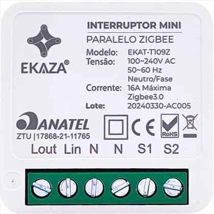 Imagem de Interruptor Relé Mini Inteligente Zigbee Ekaza 1 Canal Paralelo