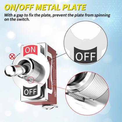 Imagem de Interruptor seletor Joinfworld 12V DC 30A à prova d'água marinho, pacote com 4