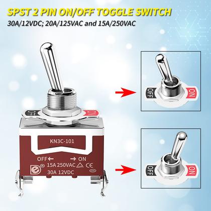 Imagem de Interruptor seletor Joinfworld 12V DC 30A à prova d'água marinho, pacote com 4