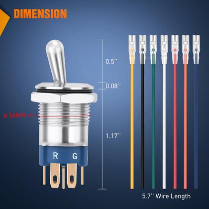 Imagem de Interruptor seletor Nilight RGB 12-24V com chicote pré-conectado, 3 unidades