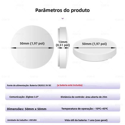 Imagem de Interruptor Sem Fio Inteligente Com Botão De Pressão Controle Remoto Zigbee Automação Ewelink