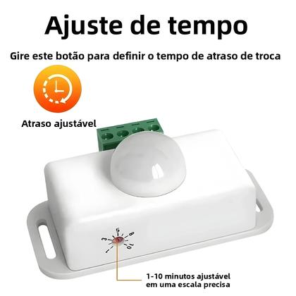 Imagem de Interruptor Sensor De Movimento PIR Ajustável DC12V-24V 8A Para Fita De Luz LED Sensor De Corpo