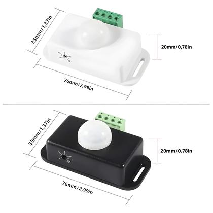 Imagem de Interruptor Sensor De Movimento PIR Ajustável DC12V-24V 8A Para Fita De Luz LED Sensor De Corpo