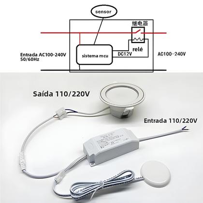 Imagem de Interruptor Sensor De Toque LED De Madeira 110-220V Para Controle De Iluminação Em Casa Inteligente