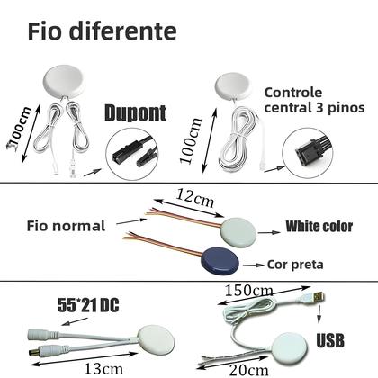 Imagem de Interruptor Sensor De Toque LED Dimmable 12V Para Painel De Madeira Controle De Iluminação Em Casa