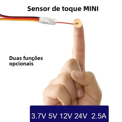 Imagem de Interruptor Sensor De Toque Mini De Modo Duplo 3.7-24V 2.5A Para Luz LED Nível De Água Painel De