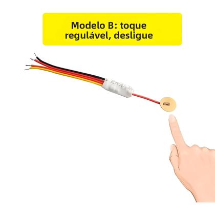 Imagem de Interruptor Sensor De Toque Mini De Modo Duplo 3.7-24V 2.5A Para Luz LED Nível De Água Painel De