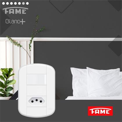 Imagem de Interruptor Simples 1 Tecla e Tomada 20A Blanc Mais Fame