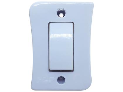 Imagem de Interruptor Simples 1 Tecla Sobrepor Externo Com Espelho Branco Linha Viena