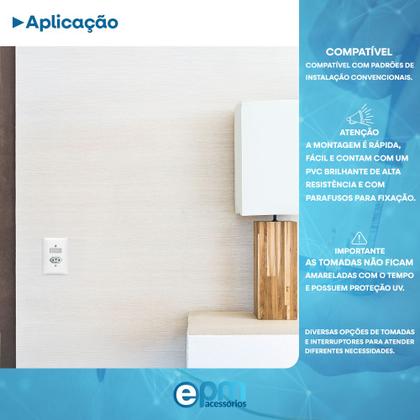 Imagem de Interruptor Simples 1 Tecla + Tomada 10A 2p+t Com Espelho Branco