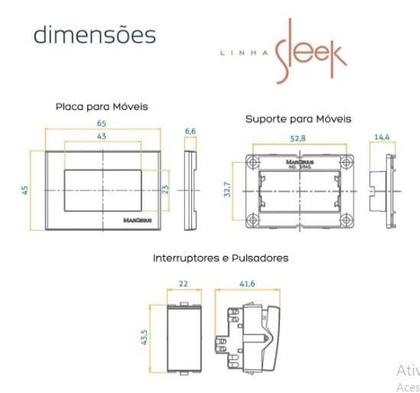 Imagem de Interruptor Simples 10A Embuti Movel Planejado Marceneiro Bc