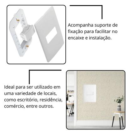 Imagem de Interruptor Simples 10A Horizontal Habitat Branco Fame 3769