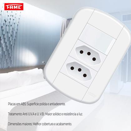 Imagem de Interruptor Simples 16a/250v E 2 Tomadas 2p+t 250v Blanc+ 16A E 2 TOMADA 20A