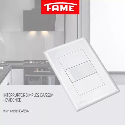 Imagem de Interruptor Simples 16a/250v - Evidence - Fame- Kit 4 Unid.