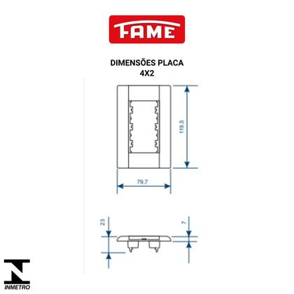 Imagem de Interruptor simples 2 teclas + tomada 10a Fame Evidence
