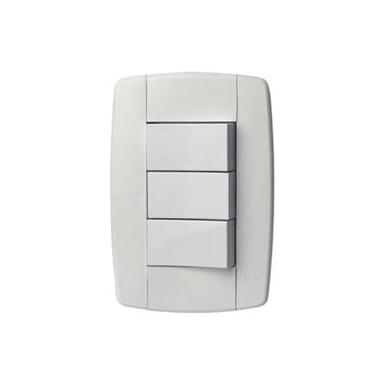 Imagem de Interruptor Simples 3 Teclas 10A 250V Branco