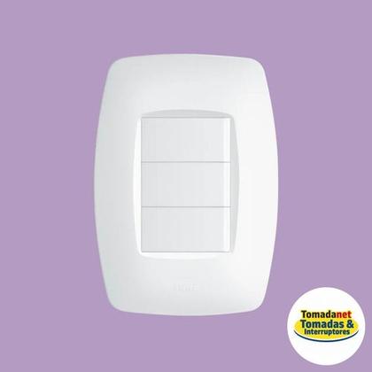 Imagem de Interruptor Simples 3 Teclas 10a Com Placa 4x2 Fame Elegance