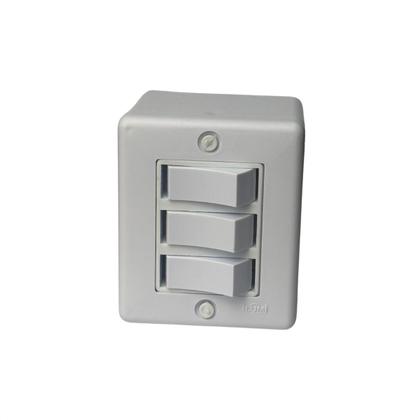 Imagem de Interruptor Simples 3 Teclas 6A 250V Branco