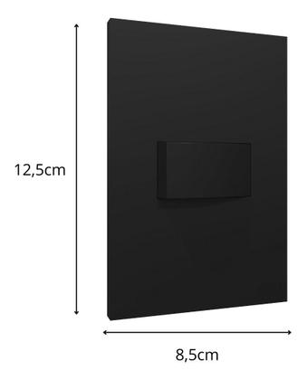 Imagem de Interruptor Simples 4x2 10a C/ Placa Recta Preto Fosco Blux
