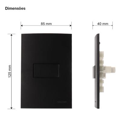 Imagem de Interruptor Simples 4x2 Preto Fosco Clean Margirius