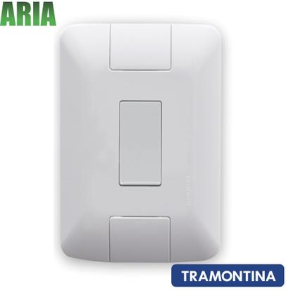 Imagem de Interruptor Simples Aria Branco Tramontina 6A/250V Kit c/ 10 unidades c/placa