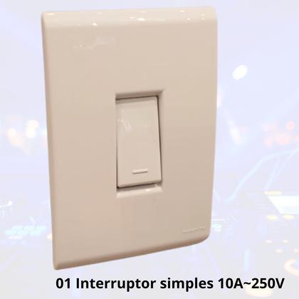 Imagem de Interruptor simples com 1 tecla vertical Liz Tramontina cor branco