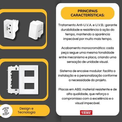 Imagem de Interruptor Simples com Tomada Distante 10A Evidence Fame