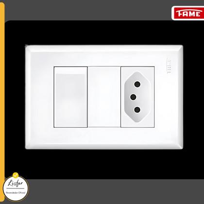 Imagem de Interruptor Simples com Tomada Distante 10A Evidence Fame