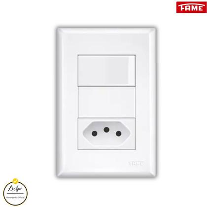 Imagem de Interruptor Simples com Tomada Distante 10A Evidence Fame