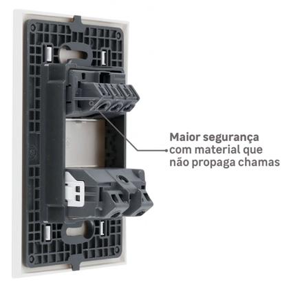 Imagem de Interruptor Simples de 10 Ampères e Tomada 2P+T de 20 Ampères 4x2 Branco - 615073BC - PIAL