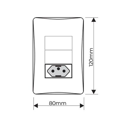 Imagem de Interruptor Simples Duplo e Tomada 2P+T 20A Fame Evidence com Placa 4x2 Branco