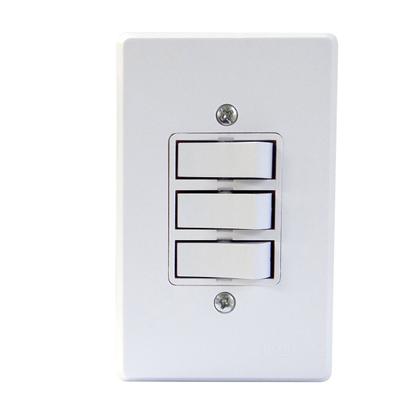 Imagem de Interruptor Simples e 2 Paralelos Linha Gelo Radial c/ 10