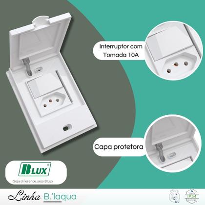 Imagem de Interruptor Simples E Tomada 10a Área Externa B.laqua - Blux