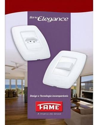 Imagem de Interruptor Simples Fame Elegance Com Placa Vert. 4x2 Branco