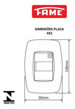 Imagem de Interruptor Simples Fame Elegance Com Placa Vert. 4x2 Branco