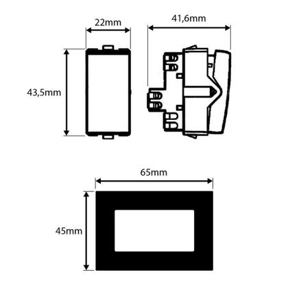 Imagem de Interruptor Simples para Móveis 10A 250V Preto Sleek MarGirius