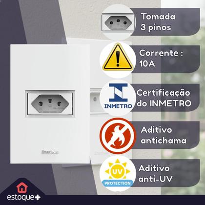 Imagem de Interruptor Simples Tomada 10a 4x2 Branco Linha Beleze Enerbras