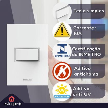 Imagem de Interruptor Simples Tomada 10a 4x2 Branco Linha Beleze Enerbras