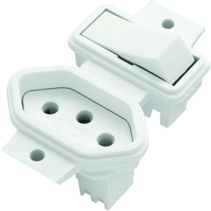 Imagem de Interruptor Simples + Tomada 20a Sistema X Bco S/ Placa c/10