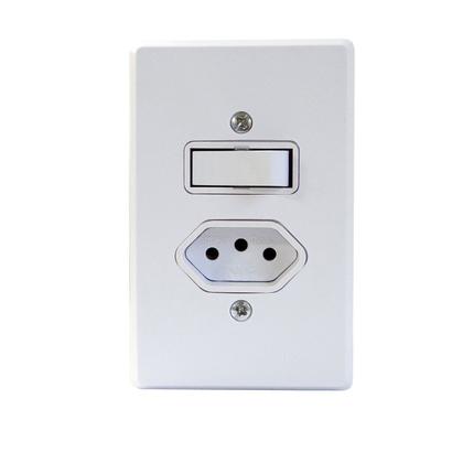 Imagem de Interruptor Simples + Tomada 2P+T 10a Linha Gelo Radial c/10