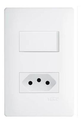 Imagem de Interruptor Simples Tomada Padrão 2P+T 10A Distanciados Fame