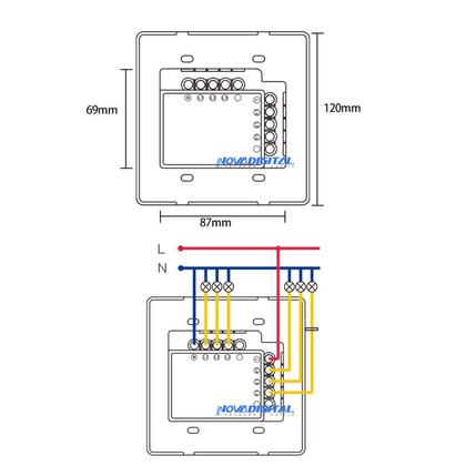 Imagem de Interruptor smart 4x4 WiFi 4 botões Touch Alexa Google - BRANCO