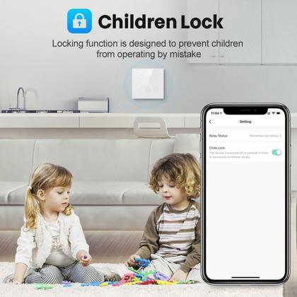 Imagem de Interruptor smart 4x4 WiFi 4 botões Touch Alexa Google Preto