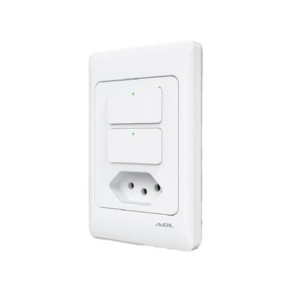 Imagem de Interruptor Smart AGL KS825, Wi-Fi, Bivolt, Tomada e Interruptor Tecla, Branco - 1106166