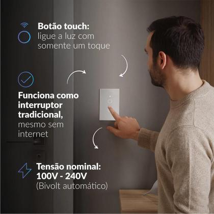 Imagem de Interruptor Smart Inteligente WiFi 2.4 GHz Alexa Google 1,2,3,4,6,8 Botão Digital Touch Bivolt com Neutro Paralelo Neo