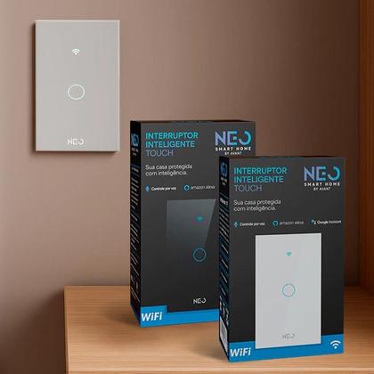 Imagem de Interruptor Smart Inteligente WiFi 2.4 GHz Alexa Google 1,2,3,4,6,8 Botão Digital Touch Bivolt com Neutro Paralelo Neo
