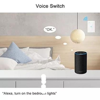 Imagem de Interruptor Smart Touch 1 Botão Casa Apartamento Residencial  Inteligente Wifi Alexa Google