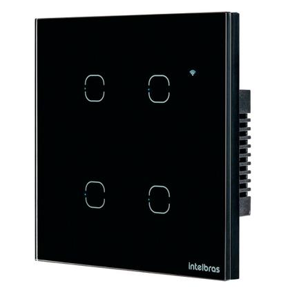 Imagem de Interruptor Smart Touch Wi-Fi Izy com 4 Teclas Preto - Intelbras - EWS 1004