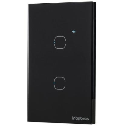 Imagem de Interruptor Smart Wi-Fi Touch 2 Teclas EWS 1002 Preto Intelbras