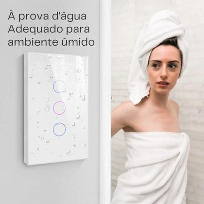 Imagem de Interruptor Smart Wi-fi Touch 3 Botões Com Alexa/google